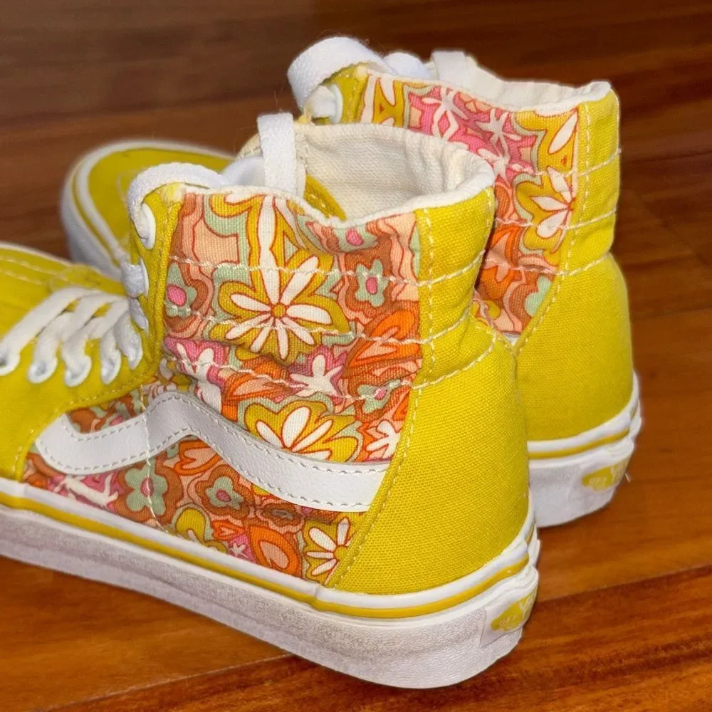 Vans Floral Yellow High-Tops sneakers women’s size 5.5